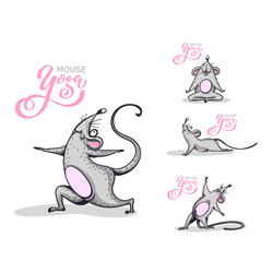 Набор иллюстраций Mouse Yoga