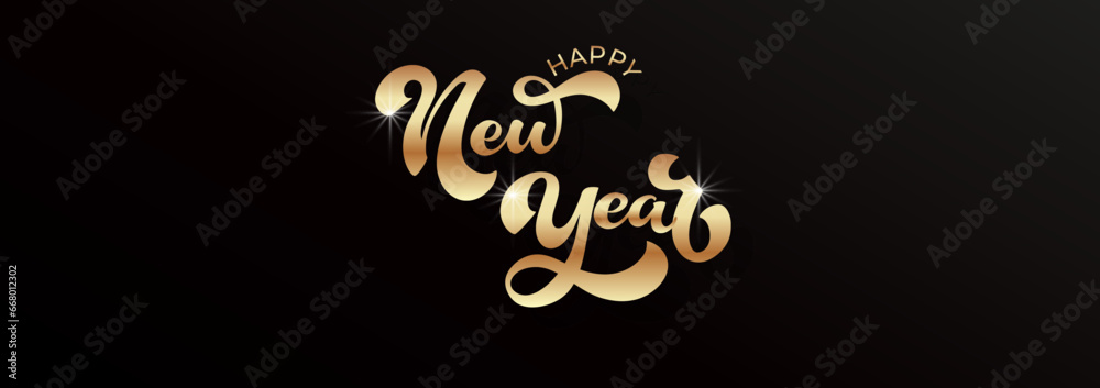 Happy New Year Lettering 