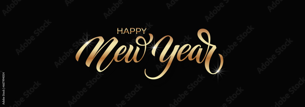 Happy New Year Lettering 