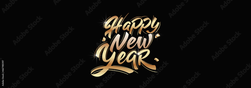 Happy New Year Lettering 