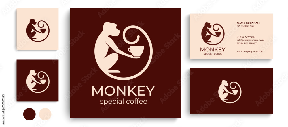 logo Monkey and coffee