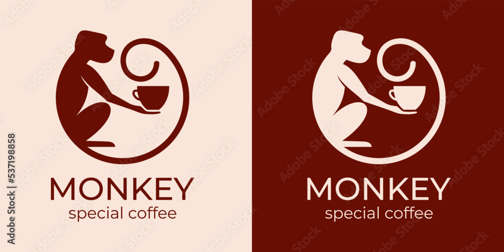 logo Monkey and coffee