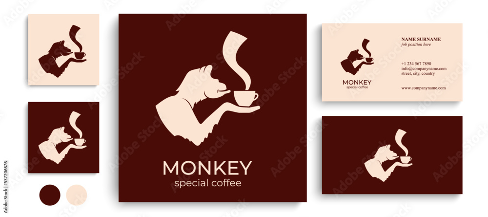 logo Monkey and coffee