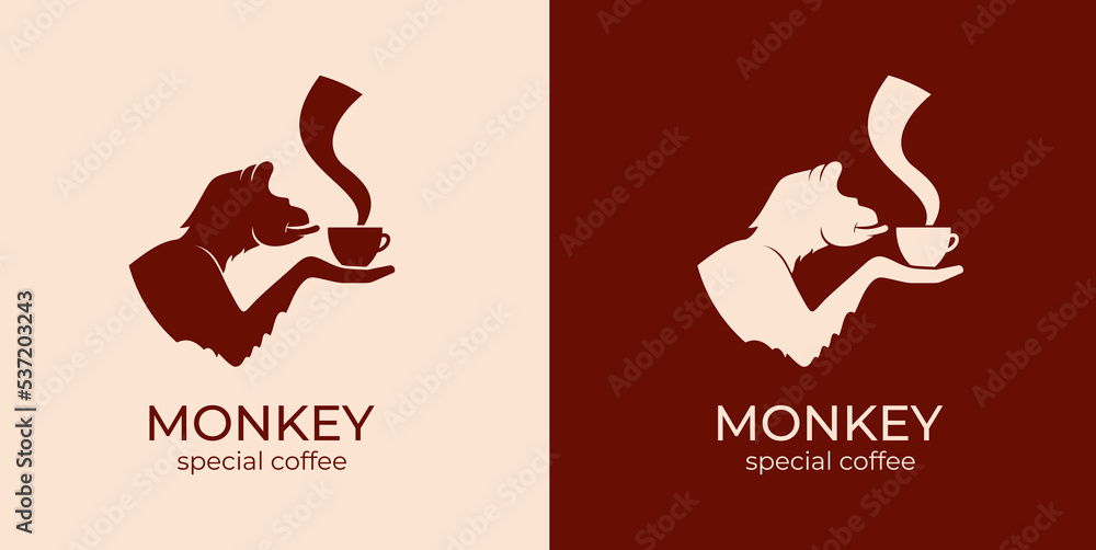 logo Monkey and coffee