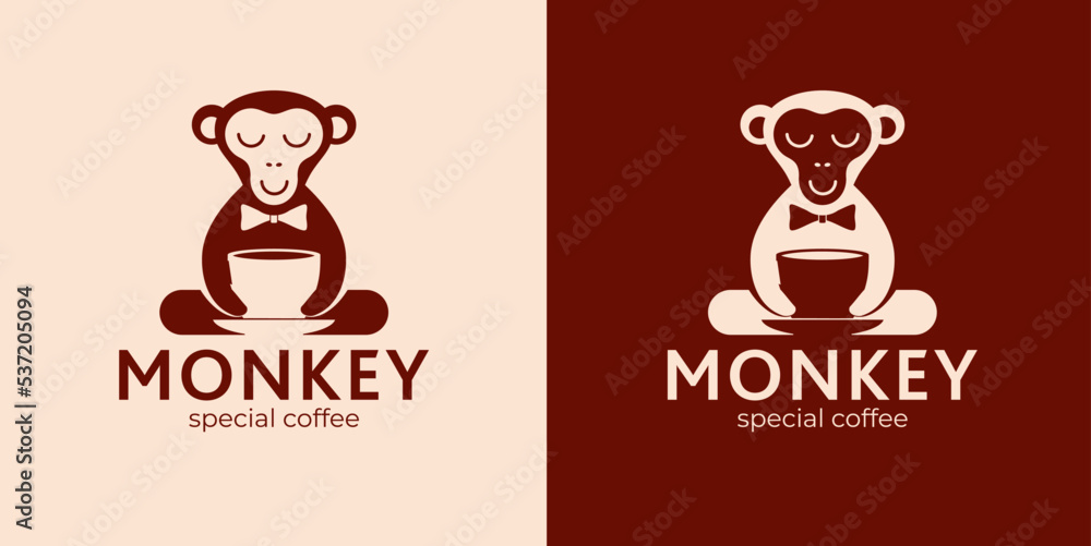 logo Monkey and coffee