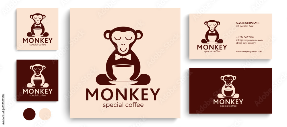 logo Monkey and coffee