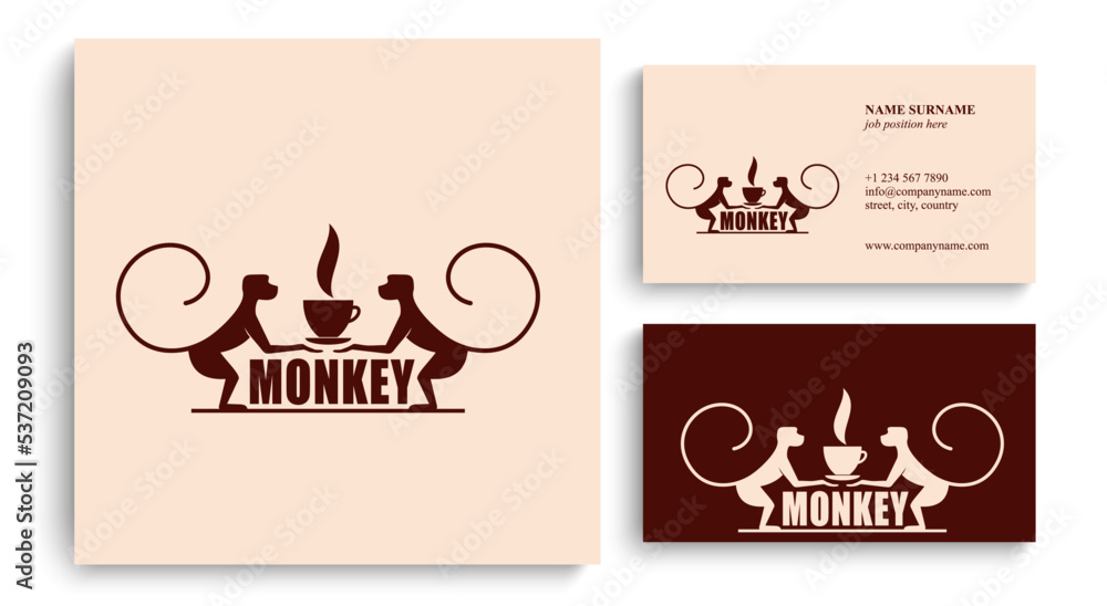 logo Monkey and coffee