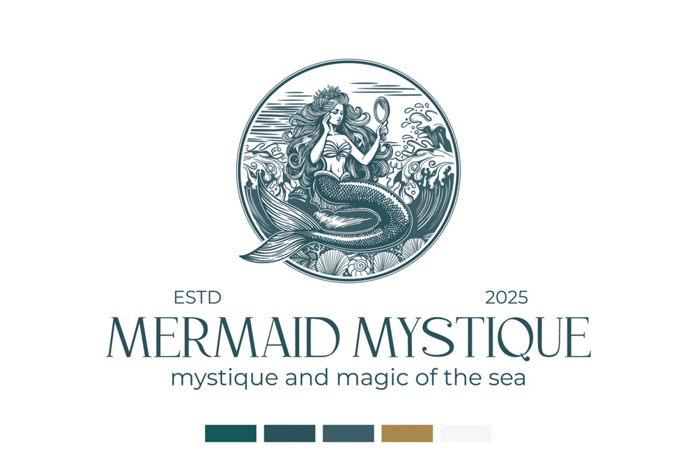 Logo Mermaid with Mirror