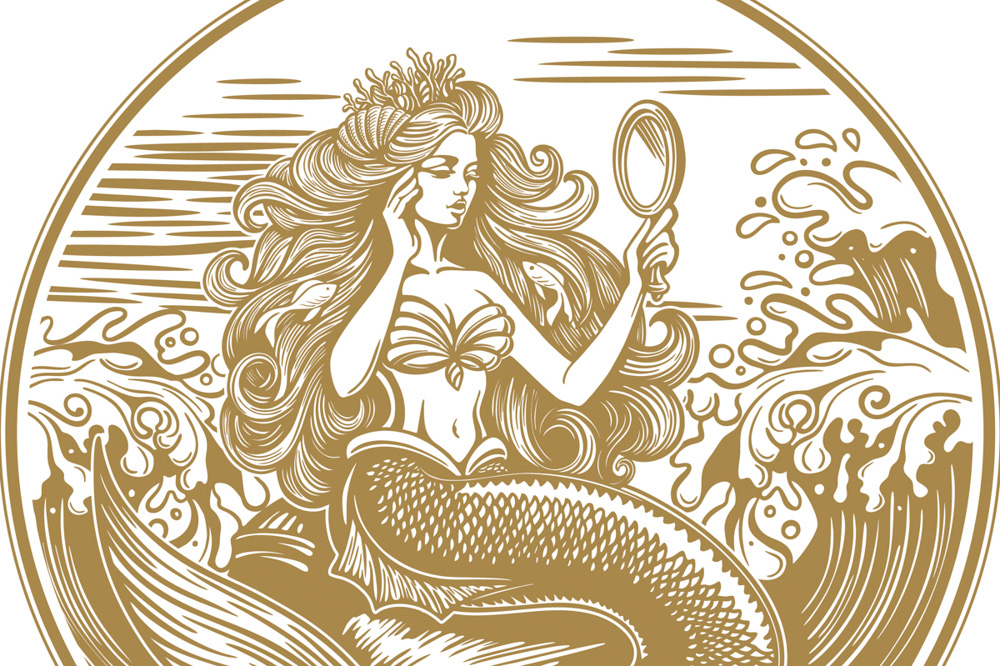 Logo Mermaid with Mirror