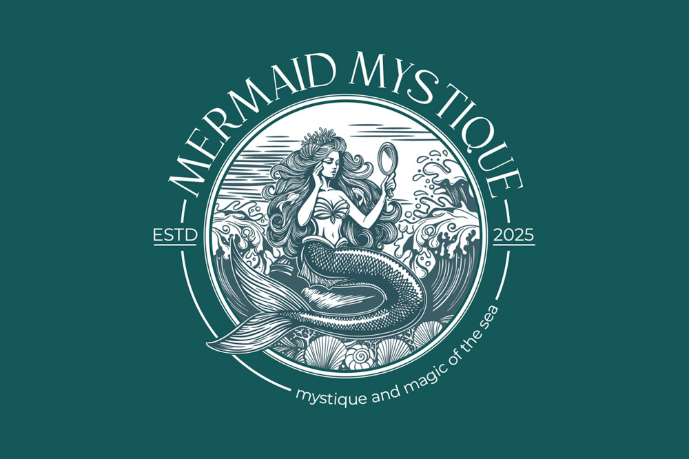 Logo Mermaid with Mirror