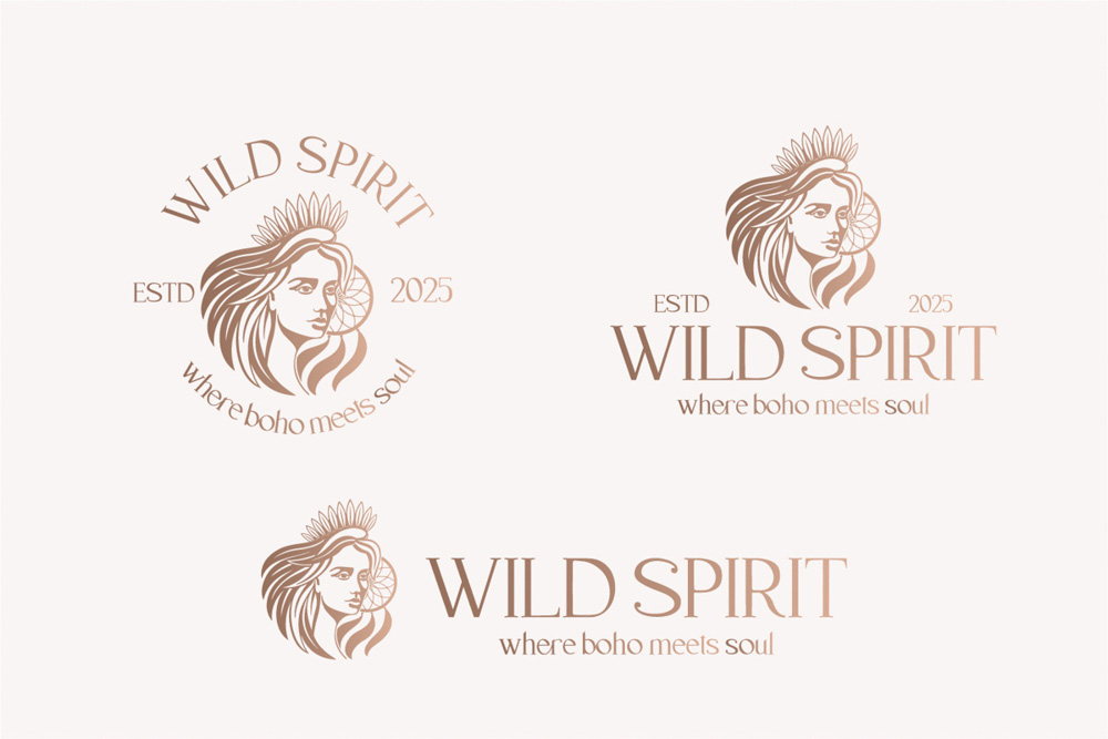 women logo in boho style