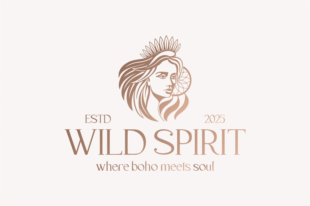 women logo in boho style