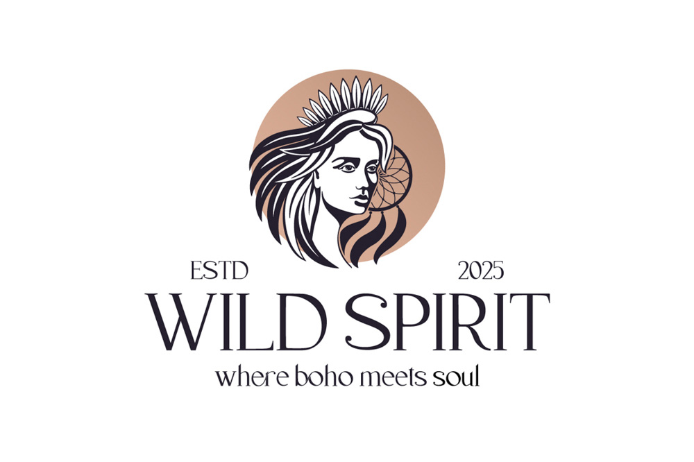 women logo in boho style