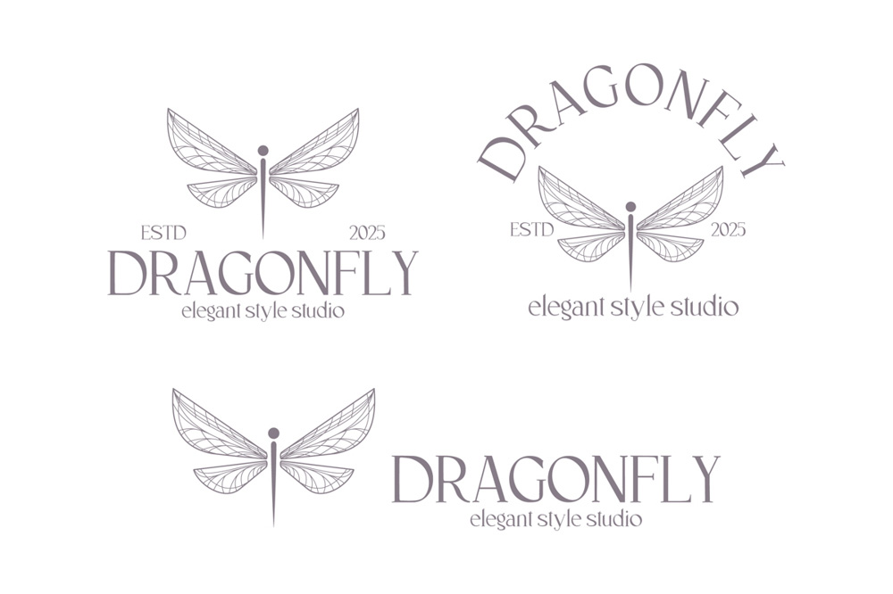 Dragonfly logo for stylists and fashion designers