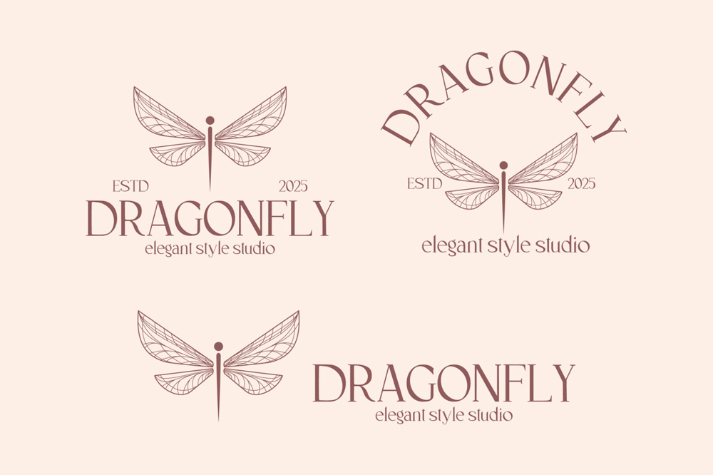 Dragonfly logo for stylists and fashion designers