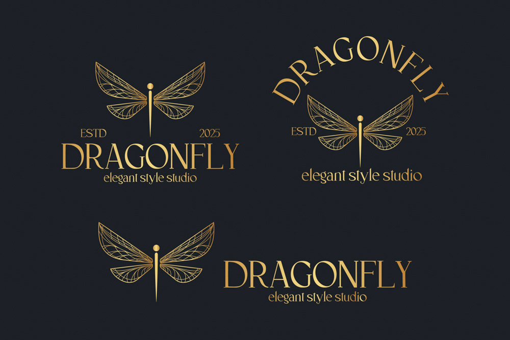 Dragonfly logo for stylists and fashion designers