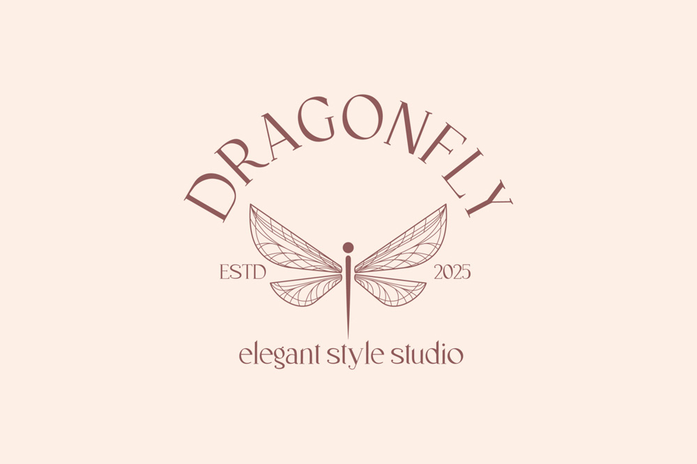 Dragonfly logo for stylists and fashion designers