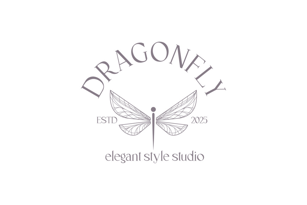 Dragonfly logo for stylists and fashion designers