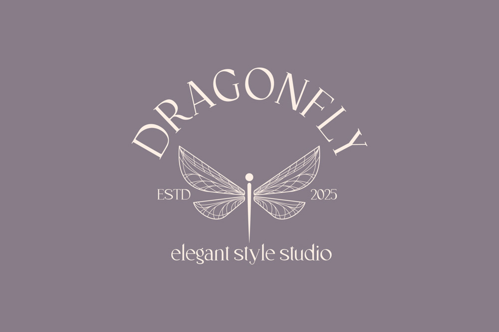 Dragonfly logo for stylists and fashion designers