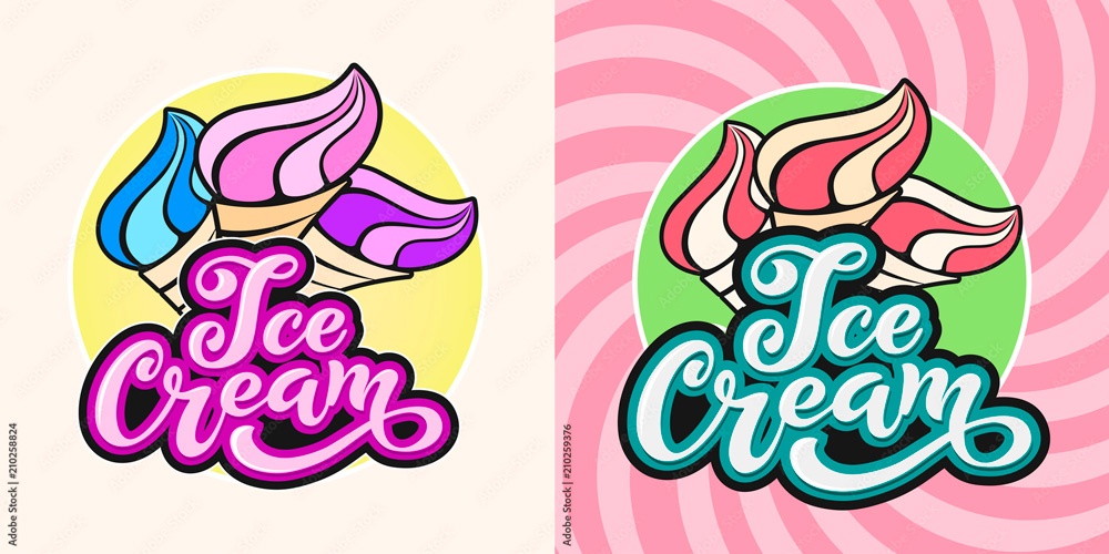 Ice cream lettering