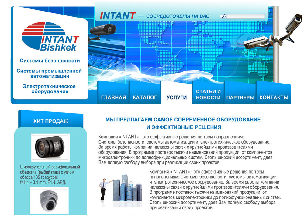 Дизайн сайта для Intant